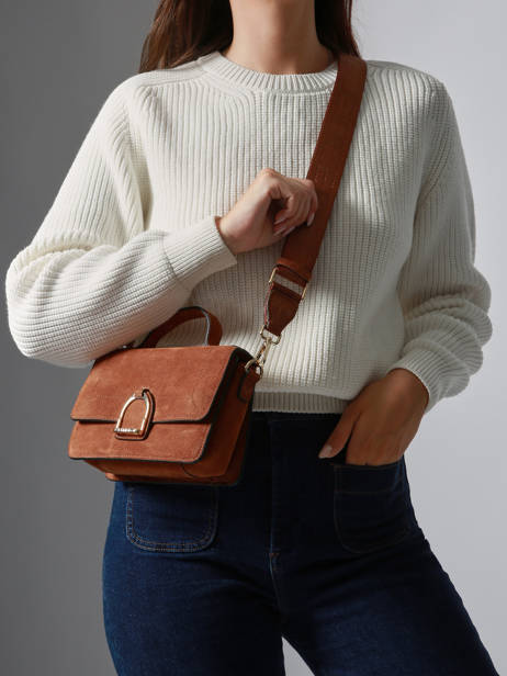 Sac Bandoulière S Altesse Suede Etrier Marron altesse suede EASU048S vue secondaire 1